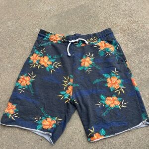 H&M Divided‎ Terry Knit Sweat Shorts Men’s M Cotton Blend Floral Pockets Pull On